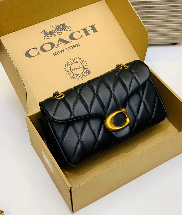 Coach Tabby Quilted Shoulder Bag Black | Glamora