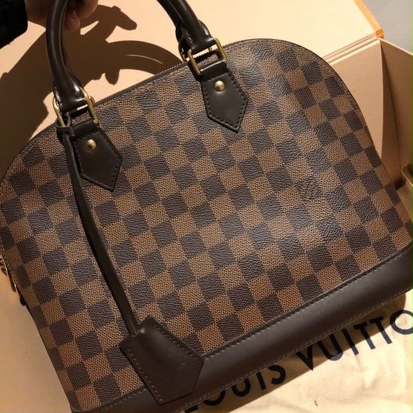 Louis Vuitton Damier Checkered Handbag with Long Strap