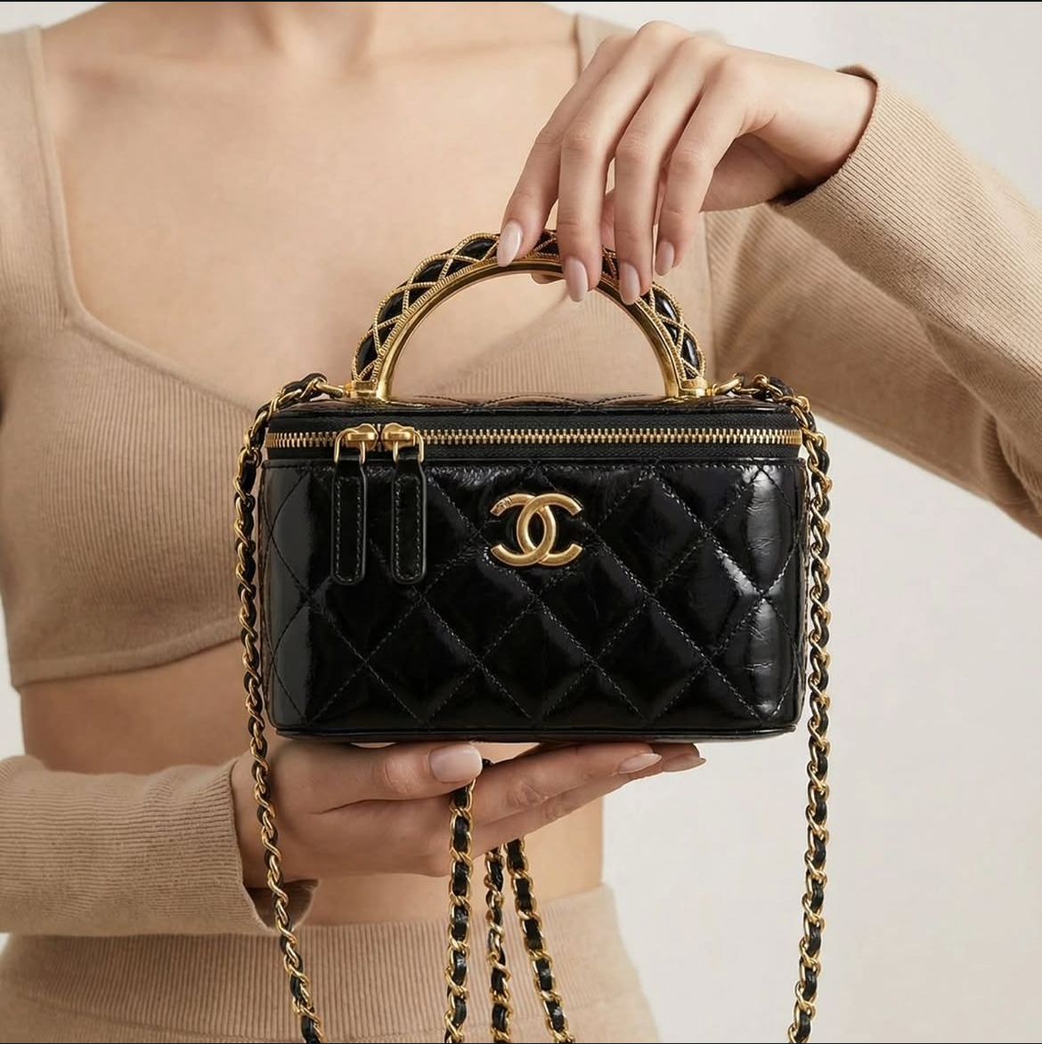 Chanel Quilted Crossbody Bag with Chain Strap