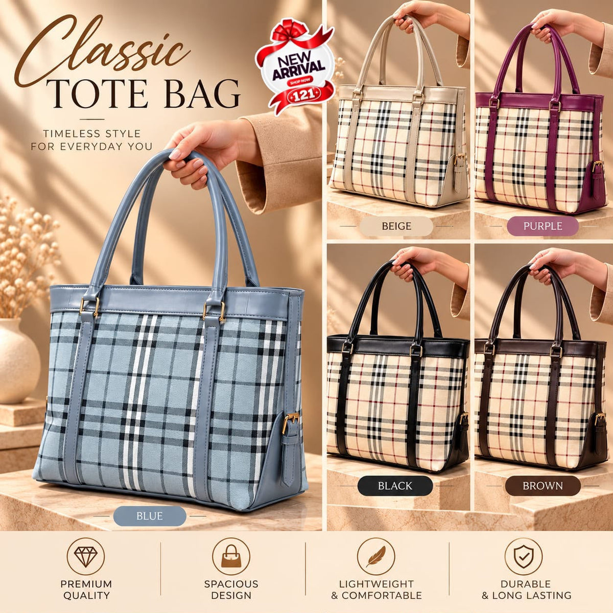 Burberry Big Size Tote Bag for Girls