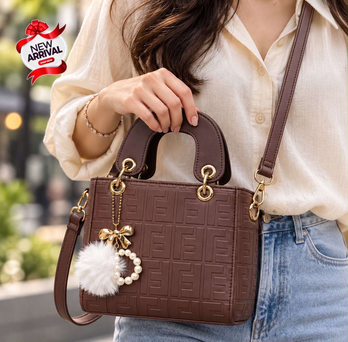 Everyday Elegance Embossed Leather Handbag & Crossbody Bag