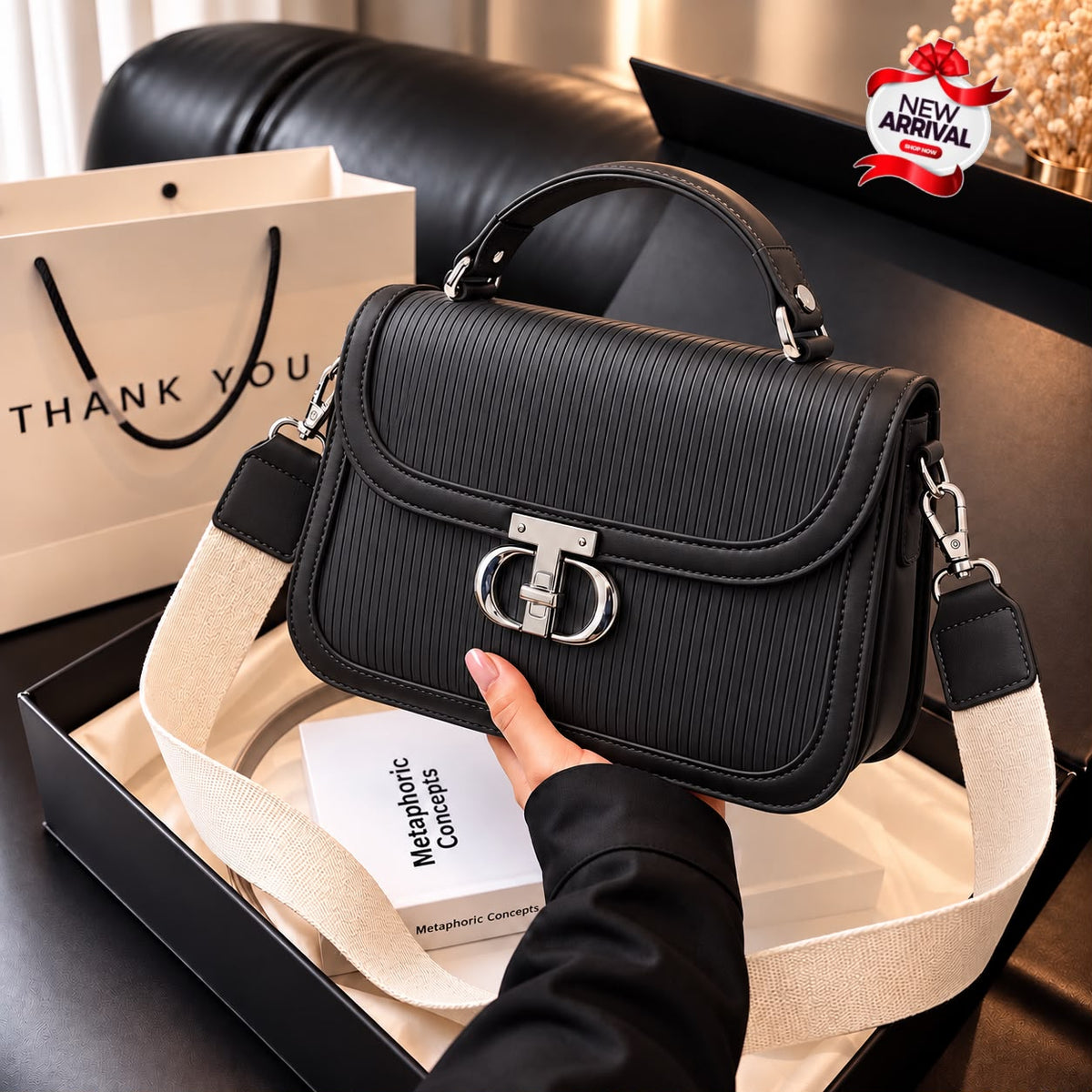 Monochrome Luxe Crossbody & Handbag