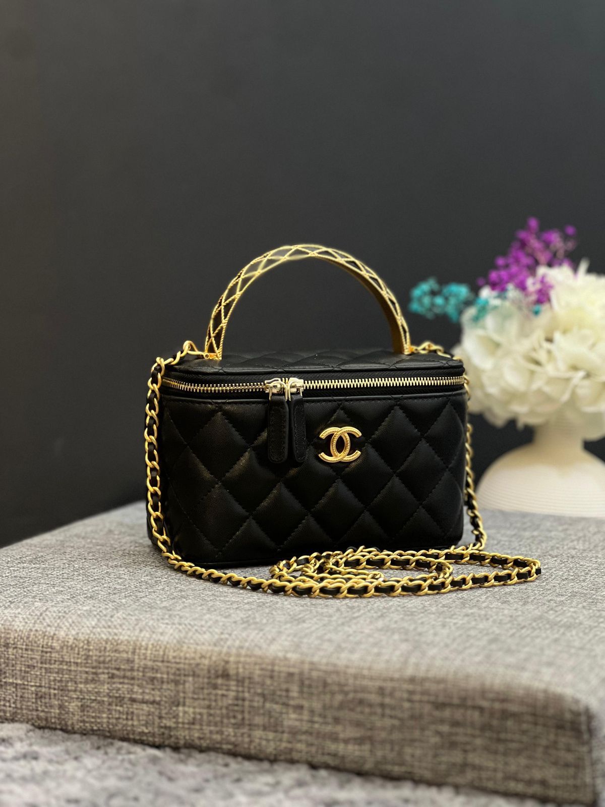 Chanel Quilted Crossbody Bag with Chain Strap
