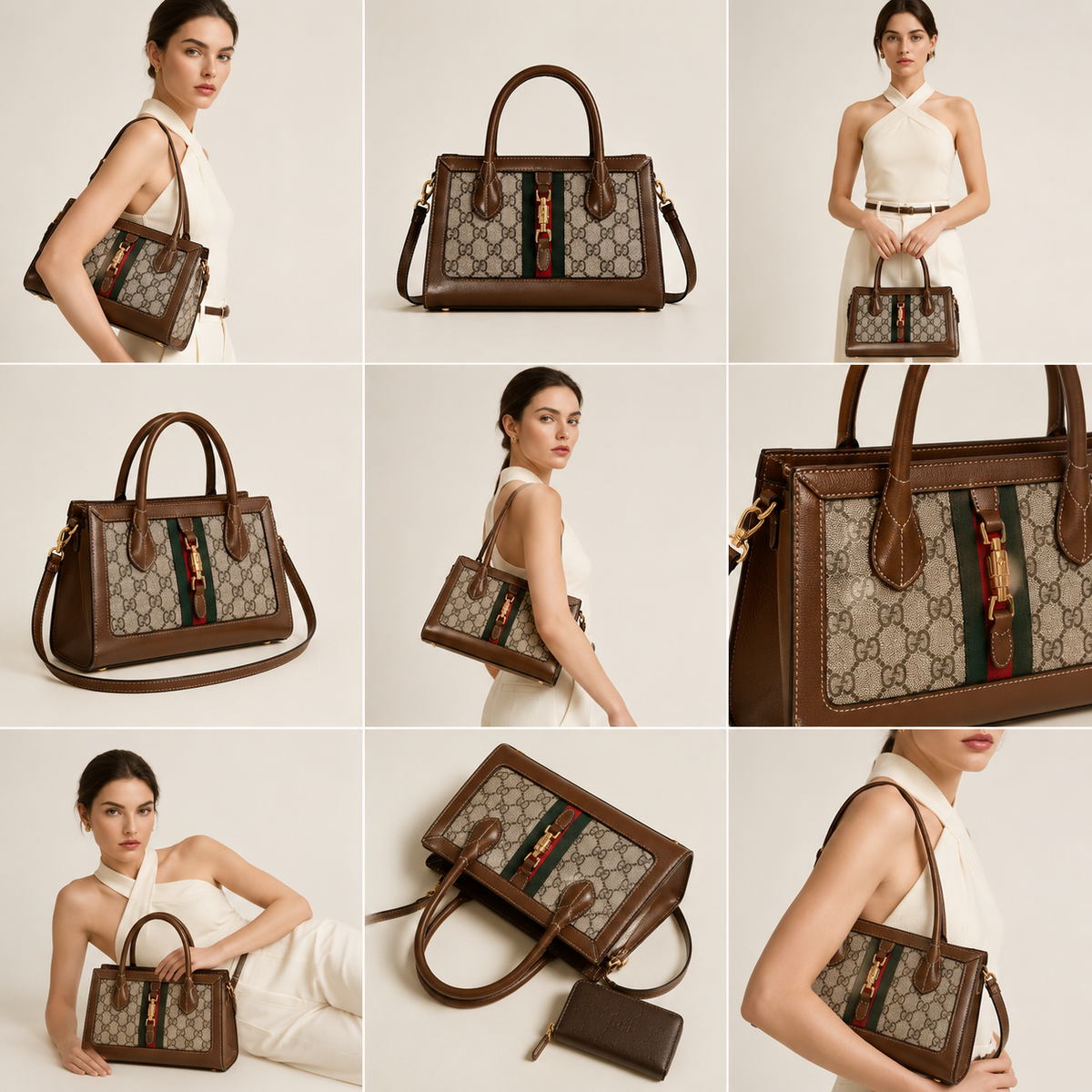 Gucci GG Supreme Top Handle Bag with Detachable Shoulder Strap