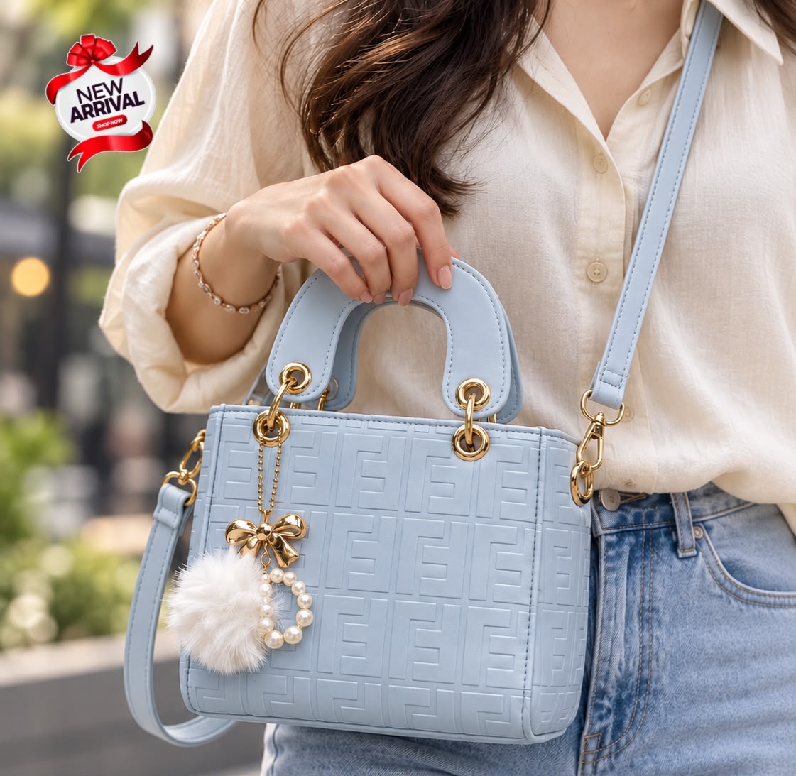 Everyday Elegance Embossed Leather Handbag & Crossbody Bag
