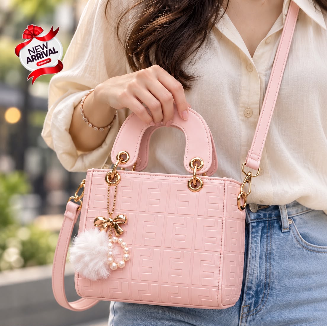 Everyday Elegance Embossed Leather Handbag & Crossbody Bag
